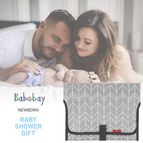 Portable Changing Pad for Baby, Waterproof Travel Changing Pads with Built-in Pillow, Excellent Baby Shower Gifts