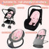 2 1 Infant Car Seat Insert & Strap Cover for Baby Girls, in Carseat Head Support Newborn, Ultra Soft Car Seat Cushion