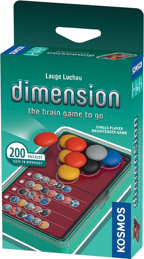 Dimension: The Brain Game to Go | Brainteasers | Puzzles | Solo Games | 1 Player | Stacking Game | Kosmos Game