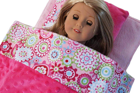Generic 18" Set, Doll Mattress & Bedding Pink Floral