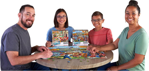 RoseArt - Back to The Past - Tailgating Fun - 1000 Piece Jigsaw Puzzle for Adults