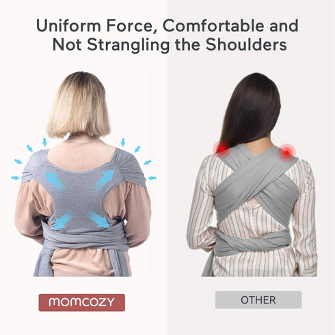 Momcozy 8-35 lbs, Baby Wrap Carrier, Easy to Wear Infant Carrier Slings, Lightweight Hands Free Baby Sling, Adjustable