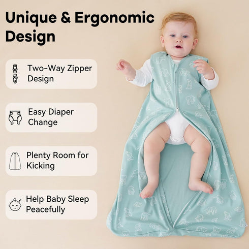 6-12 0.5 3 Pack 100% 2-Way Unnivoll Baby Sleep Sack Months Tog Wearable Blanket Baby, Cotton Lightweight Sleeping Sack
