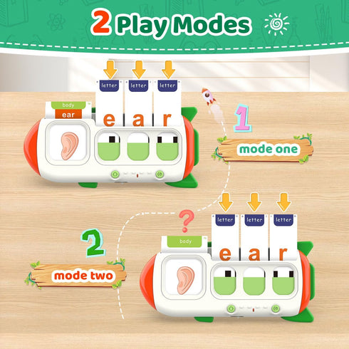 107 3 4 5 6 QuTZ Talking Flash Cards CVC Word Spelling Games, Preschool Learning Activities Learning Toy, Words Letter