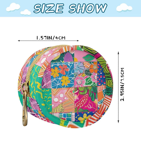 YETTASBIN Flower Patchwork Portable Pacifier Holder Case with Metal Hook Buckle & Zipper for Diaper Bag and Stroller