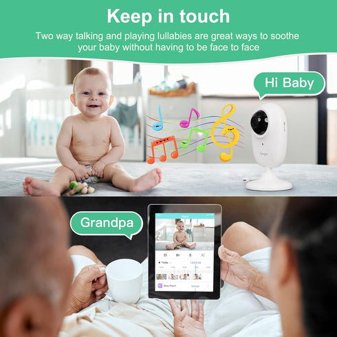 Monitor,1080P Simyke Smart Video Baby Baby Room Camera, APP Control,WiFi On/Off Switch,AI Detection, Cry Monitor