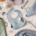 Set 3, 6-12 Moonkie Silicone Baby Bibs of BPA Free Waterproof Baby Bibs for Eating, Soft Adjustable Silicone Bibs