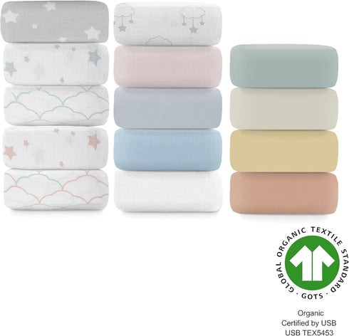(2-Pack) Newton Baby Fitted Crib Sheet - Ultra Breathable and Soft, Organic Cotton, Fits All Standard Cribs, Pink