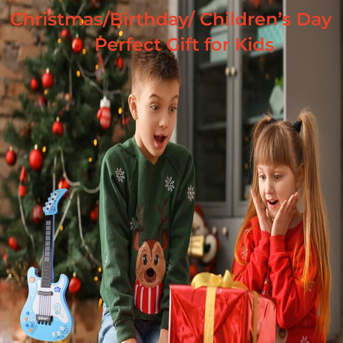 3 4 5 7 8 Kids Toddler Baby Childrens Electric Toy Guitar with Strap Ideal for Year Old Boys Girls Gifts(Blue)