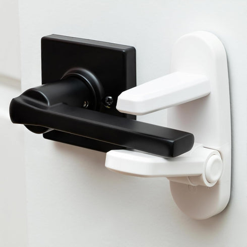 Childproof Door Lever Lock (4 Pack), Easy Install ABS Material Door Locks for Kids Safety, One Hand Operation