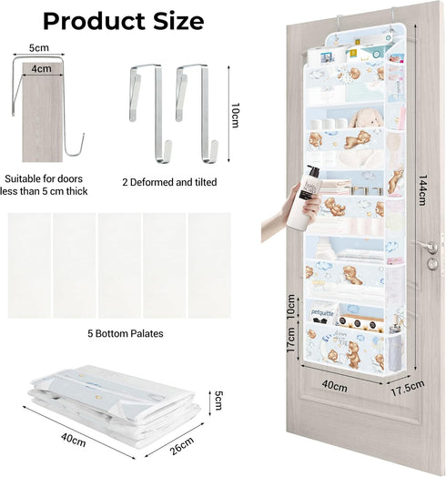 Closet 5-Tier Clastyle Animals Over the Door Organizer Star Nursery Hanging Storage Organizer for Kids Clothes Diaper