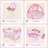 deAO Baby Doll Play Set, 6 Pcs Accessories for 12-14’’ Baby Doll with Crib, High Chair, Play Mat