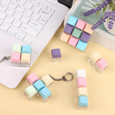 Oppaxf 6Pcs Keyboard Fidget Toy Keyboard Fidget Keychain Decompression Toys Fidget Clicker Keyboard,Fidget Keychain