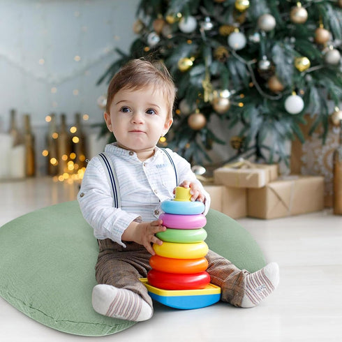 Hooyax Muslin Nursing Pillow Cover, Soft Breathable Feeding Slipcover for Breastfeeding Moms, Stretchy Removable Infant