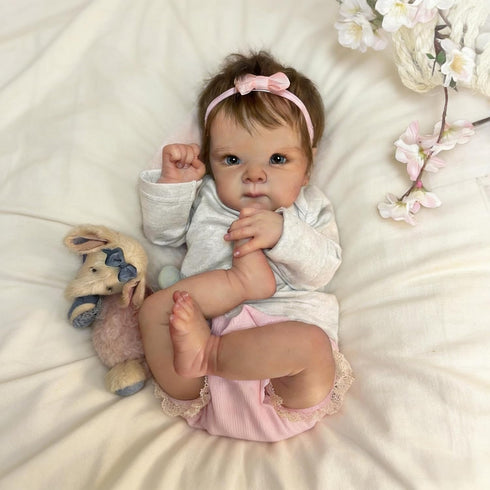 18 inch 3+ RXDOLL Cute Reborn Baby Dolls Silicone Full Body Girl Realistic Newborn Baby Girl Real Life Silicone Babies