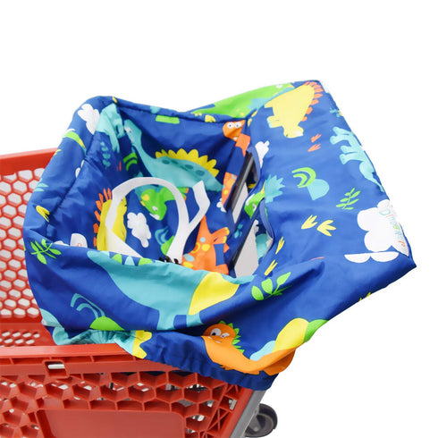 Portable Shopping Cart Cover - High Chair and Grocery Cart Covers for Babies, Kids, Infants & Toddlers (Simple Dinosaur)