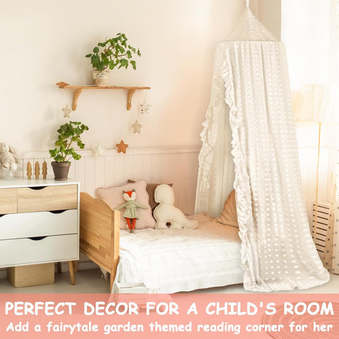 jiangcha Princess Bed Canopy for Girls - Crib Canopy for Bed - Mosquito Net for Bed, Kids Bed Canopy with Princess Room