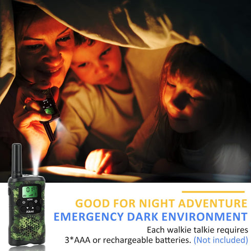 Walkie Talkies for Kids, 2 Way Radio, 22 Channel, 3 Miles Range, Outdoor Adventure Gifts for Ages 5+ (Green)