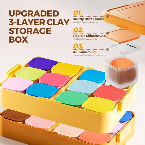 6-12 Air Dry Clay for Kids, Modeling Clay Kit with Storage Box & Sculpting Tools, Magic Molding Clay for Boys & Girls