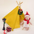Minamzee 1:12 Dollhouse Camping Bed Tent, Mini Green Cloth Tent with Carpet, Miniature Outdoor Furniture Accessories