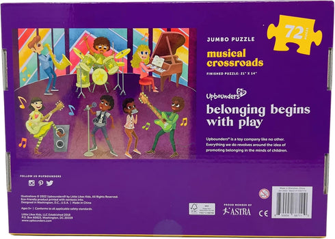 Musical Crossroads Kids Puzzle, 72 Piece Jumbo Jigsaw for Ages 5-9, Music Themed