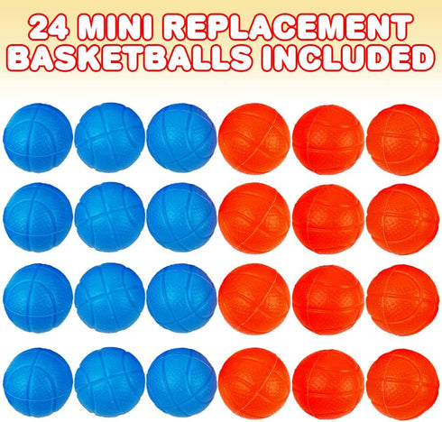 ArtCreativity Mini Replacement Basketballs - Set of 24 Plastic Basketball Toys for Desktop Basketball Arcade Game