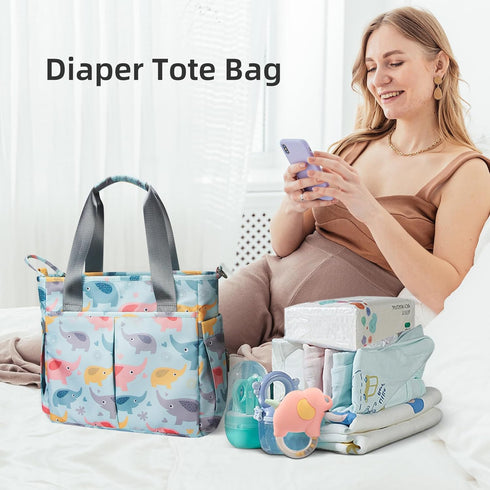 Diaper Bag Tote Satchel Waterproof Messenger Baby Diaper Bags for Mom and Dad Multifunction Medium Travel Tote Bags