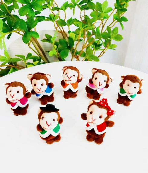 5 Little Monkeys Finger Puppets for Kids - 7 Pack Plush Storytelling Theater Role Play Toys for Toddlers