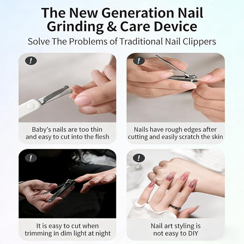 Generic 3-Speed Trimmer Electric Nail Clipper, Rechargeable Nail with LED Light Quiet Motor & Nail Debris Collector