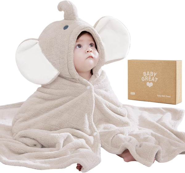 Babygreat Hooded Baby Towels Super Absorbent Baby Bath Towel for Winter Extra Large