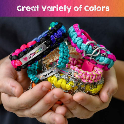 Paracord Bracelet Making Kit with Charms, Art & Craft Gift for Girls Age 8-14, Make Your Own Friendship Jewelry