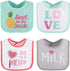 The Peanutshell Baby Girl Terry Bib Set of 8, 100% Cotton, Soft Absorbent Bibs for Newborn & Infant - Pink