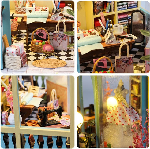 DIY Miniature Dollhouse Kit, Mini House Making Kit with Furnitures and Light, Tiny House Kit to Build for Adults, Hobby