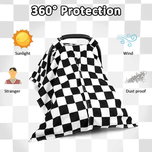 DILIMI Baby Car Seat Cover, Minky Warm Car Seat Covers for Babies, Peekaboo Opening Infant Car Seat Cover, Nursing