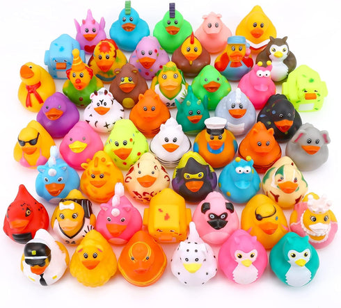 100 Pack Rubber Ducks in Bulk, Assorted Duckies for Jeeps Ducking, Rubber Duckies for Baby Bath Toys, Kids Bath Pool
