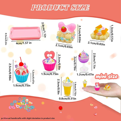 Sendhjurf Making Mini Food Toy,DIY Craft Kits,Mini Collectibles,Dollhouse Accessories,Cream Play,Create and Display