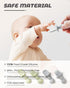 DF DUALFERV 4 Pcs Baby Spoons for Self Feeding, Silicone Toddler Utensils with 2 Cases, Green, Grey