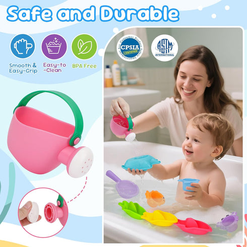 1-3 2-4 1+ 9 Fajiabao Baby Bath Toys for Kids Ages Toddler Bath Toys Mold Free for Bathtub Sand Beach Pool Water Toys