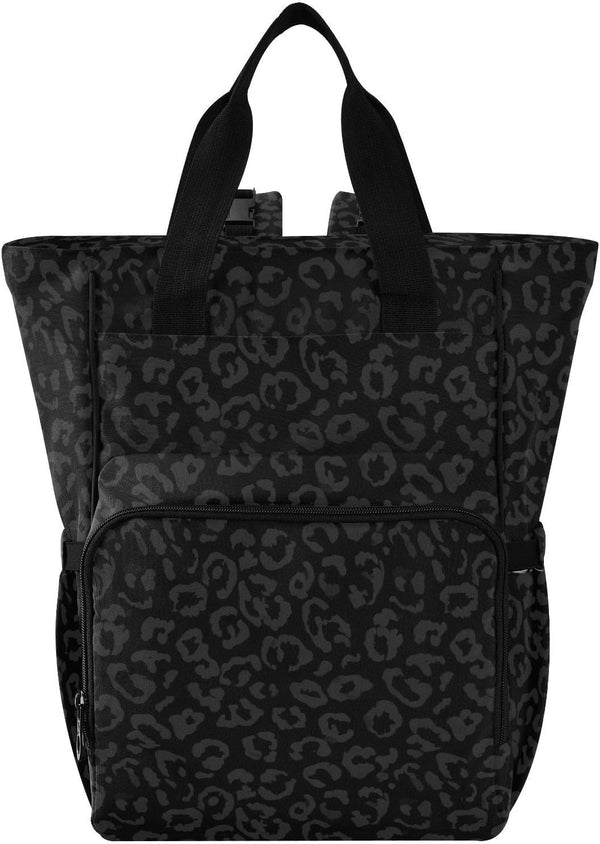 Emelivor Leopard Black Diaper Bag Backpack Large Capacity Travel Baby Bags Backpack Diaper