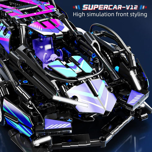 Mesiondy Sports Car Building Blocks Toys - 1:14 MOC Racing Car Model Construction Toy for Boys Age 6-9