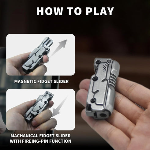 SKEDC Machine Soul Fidget Toy for Adults, Metal Fidget Slider Fidget Clicker Toy, Simulated Loading & Ratchet Play