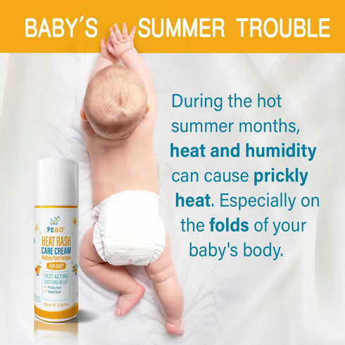 Inflammation 100ml/3.38oz (100ml/1Pack) Heat Rash Care Cream for Babies | Prevents Prickly Heat, Sweat Rashes, Eczema