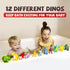 Set 12 Hely Cancy No Hole Dinosaur Bath Toys for Toddlers -