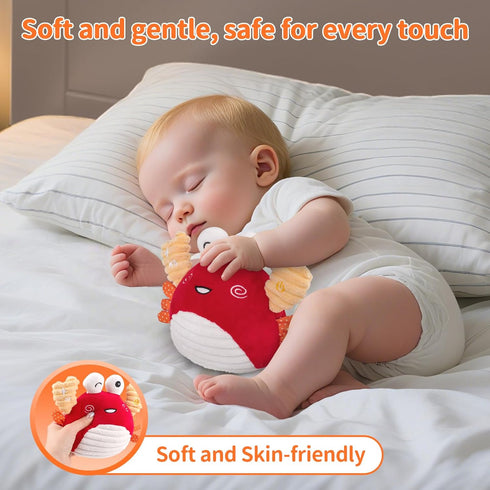 0-6 100+ 1 2 3 nicknack Baby Toys Months Crawling Dancing Bouncing Musical Learning Plush Crab,Interactive Songs Toy