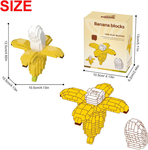 Kids Adult Animal Micro Building Blocks Set KLJM-10 (Banana, 526 Pcs) for Home and Office Decoration