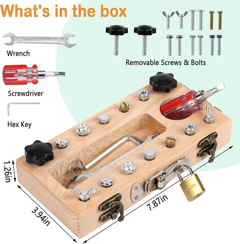 Sproutpia Set 3 Screwdriver Board Montessori Toys for Year Old,Wooden Screw Driver Activities Board, Fine Motor Skills