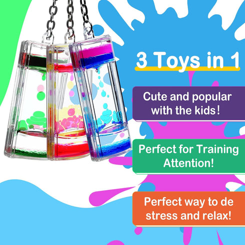 YUE MOTION Liquid Motion Bubbler Keychains, Mesmerizing Sensory Fidget Toys for Gifts and Party Favors