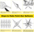 74 PCS Silver Star Balloons, 12 Point Foil Mylar Spike Cone Balloons for Party Decorations, Birthday, Wedding, Baby