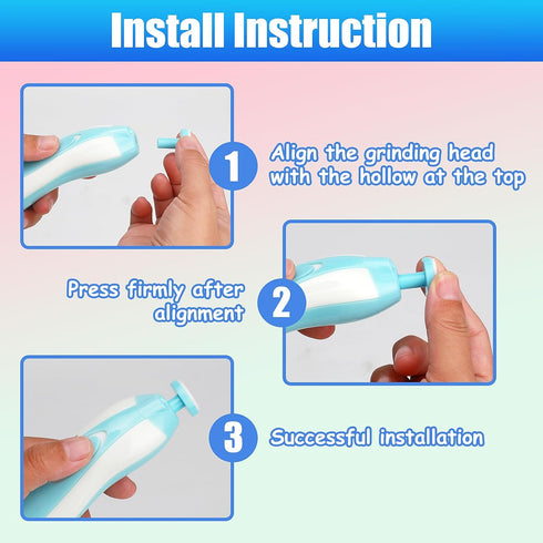 12 Trimmer Trimmer 12 Pieces Baby Nail File Pads Nail Replacement Pads Electric Baby Nail Grinding Heads for Standard
