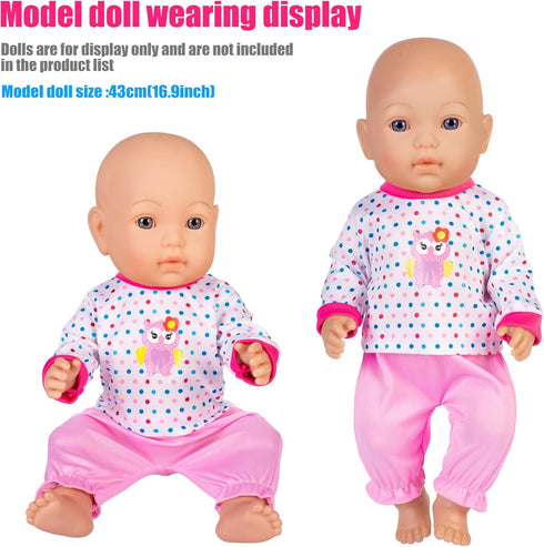 6 Sets Baby Doll Clothes, Fancy Outfit Dress Doll Accessories for 14-16 Inch Baby Dolls, Pjs for 43cm New Born Dolls